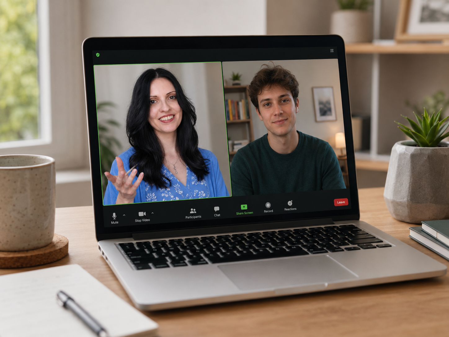 Student and tutor meeting for a live 1-on-1 Armenian class over video call